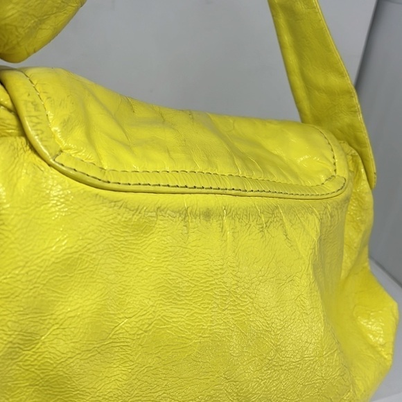 Marc by Marc Jacobs Yellow Patent Leather Turnlock Flap Crossbody Hobo Bag - Picture 8 of 14